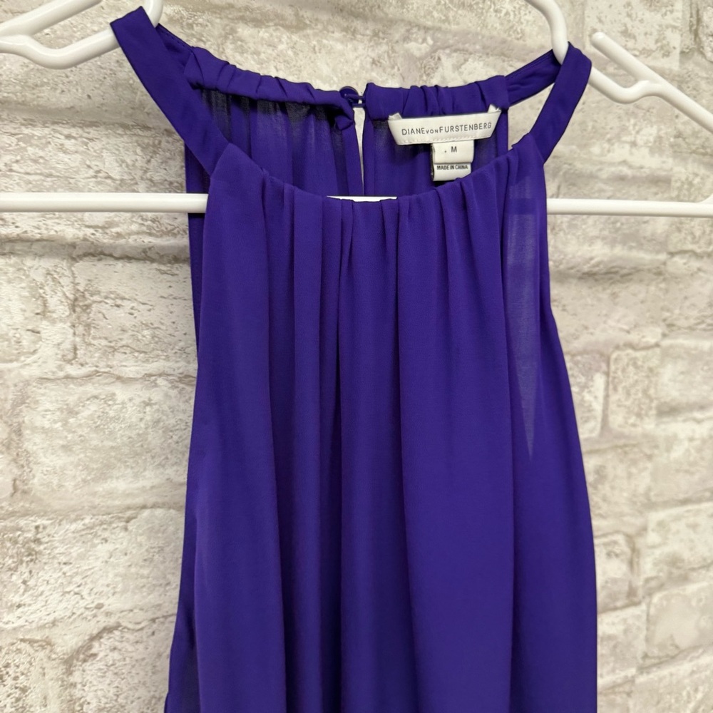Diane von Furstenberg Silk Sleeveless Top Women’s‎ Medium Purple - Picture 3 of 8